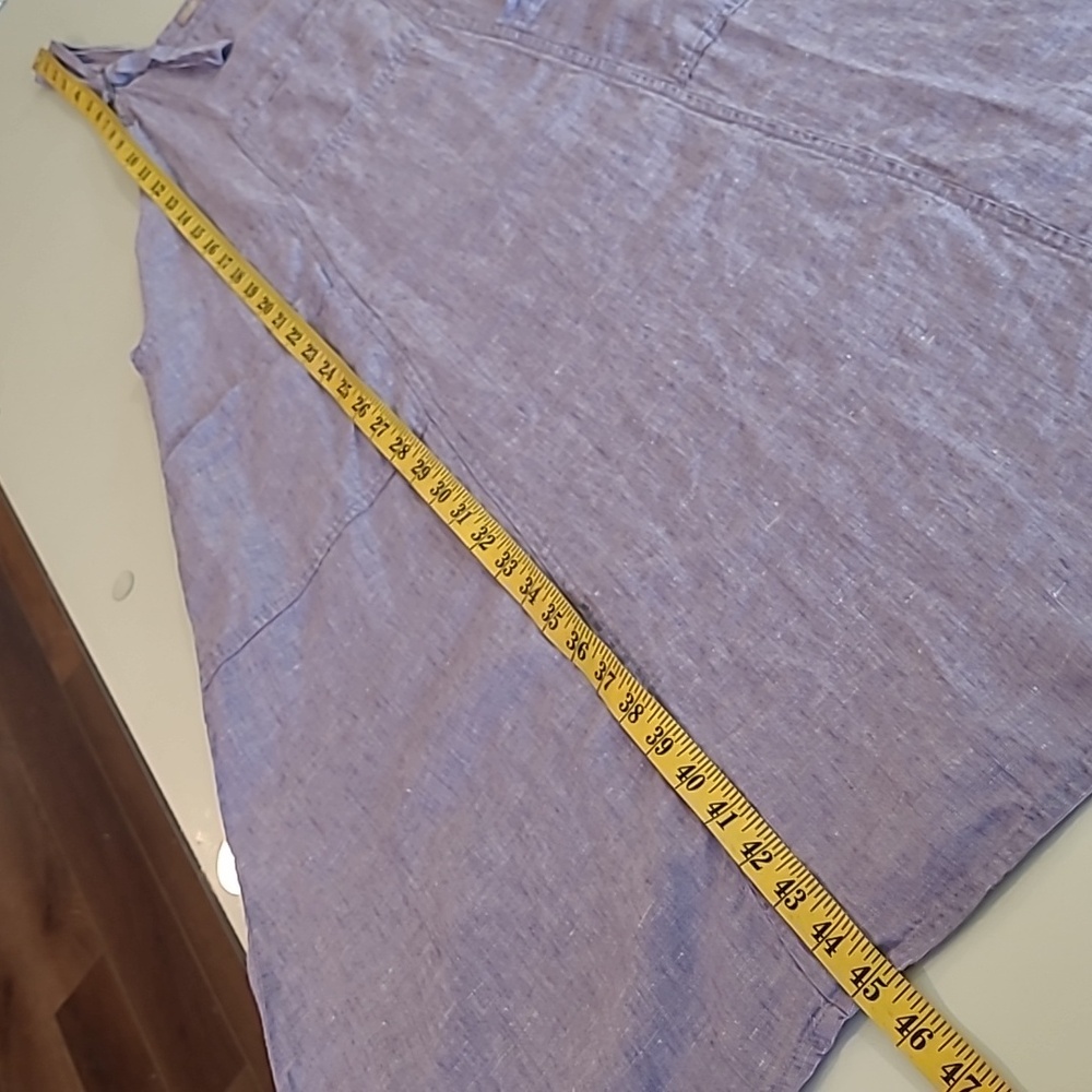 EUC FLAX Soft Lavender 100% Linen Jumper with Adjustable Straps and Pockets - Picture 7 of 13